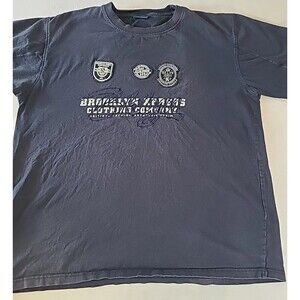 Brooklyn Express Jeans T-Shirt Black 2XL Embroidered Denim‎ Patchwork Patch
